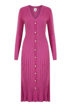 Yumi Pink Knitted Button Down Shirt Dress -Yumi Clothing Shop Ha1oQMDA 13234