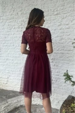 Double Second Red Lace Dress With Tulle Skirt -Yumi Clothing Shop Hqri1o2L 11910