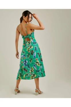 Dusty Pink Printed Strappy Maxi Dress | Green -Yumi Clothing Shop HsevseMp 11534