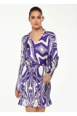 Liquorish Marble Print Dress In Purple -Yumi Clothing Shop I2oMnmo2 8010