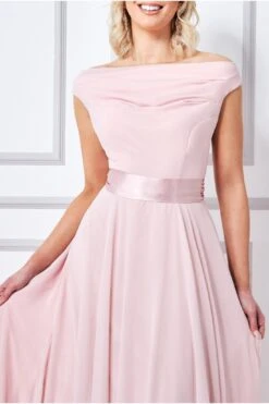 Goddiva Cowl Neck Chiffon Maxi Dress - Blush -Yumi Clothing Shop IJdAZQrp 9160
