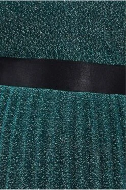 Goddiva Bardot Pleated Skirt Maxi Dress - Emerald Green -Yumi Clothing Shop IRPS6vR9 9976