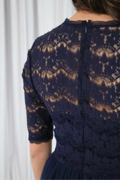 Double Second Navy Lace Dress With Tulle Skirt 13 Double Second Navy Lace Dress With Tulle Skirt -Yumi Clothing Shop IZOBlBsD 11909