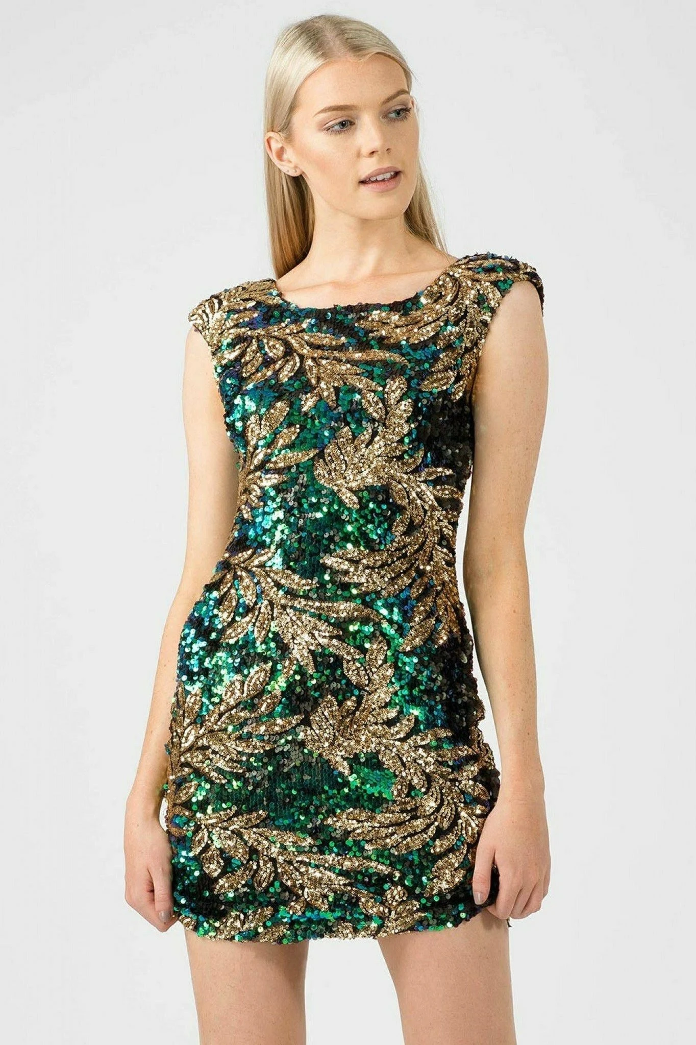 Aftershock London Sequin Leaf Bodycon Dress 1 Aftershock London Sequin Leaf Bodycon Dress