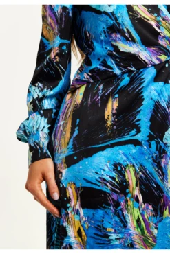 Liquorish Multicolour Abstract Print Midi Wrap Dress -Yumi Clothing Shop IfxJogoM 14964