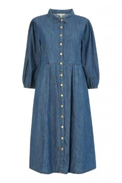 Yumi Chambray Shirt Dress With Puff Sleeves -Yumi Clothing Shop Iyh8hqA6 13943