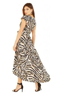 Mela London Zebra Print Dipped Hem Wrap Dress -Yumi Clothing Shop IzePp9Og 13277