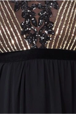 Goddiva Plus Sequin Mesh Bodice Maxi Dress - Black 7 Goddiva Plus Sequin Mesh Bodice Maxi Dress - Black -Yumi Clothing Shop J9Q0WtMC 13104
