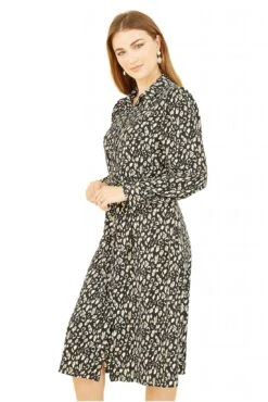 Yumi Black Leopard Print Shirt Dress -Yumi Clothing Shop KLs7NyyJ 14843