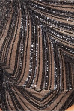 Goddiva One Shoulder Sequin Maxi Dress - Black -Yumi Clothing Shop KXm3sN29 14140