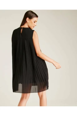 Dusty Pink Pleated A-line Mini Dress -Yumi Clothing Shop KZQikOKm 12199