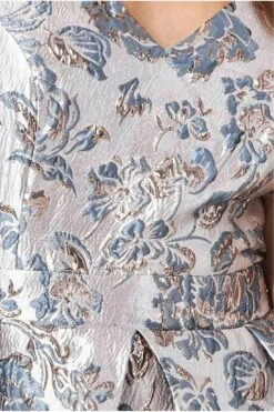 Goddiva Jacquard Off The Shoulder Midi Dress - Champagne -Yumi Clothing Shop KcDq8J7B 9525