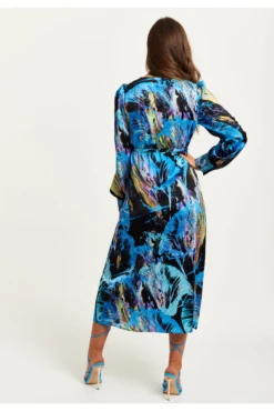 Liquorish Multicolour Abstract Print Midi Wrap Dress -Yumi Clothing Shop LRUDSB3g 14964