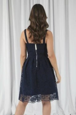 Double Second Navy Embroidered Lace Skater Dress 11 Double Second Navy Embroidered Lace Skater Dress -Yumi Clothing Shop Lb3nFib5 11921