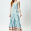 Liquorish Light Blue Floral Cami Maxi Dress