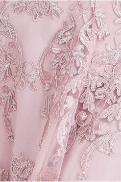 Goddiva Scalloped Lace Dipped Hem Midi Dress - Blush -Yumi Clothing Shop LwnOyHtU 13770