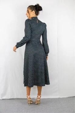Signage Black Spot Long Sleeve Turtle Neck Midi Dress -Yumi Clothing Shop MQLwjzHw 15677