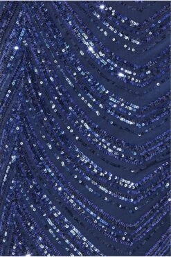 Goddiva One Shoulder Sequin Maxi Dress - Navy -Yumi Clothing Shop MloNoJO0 14142