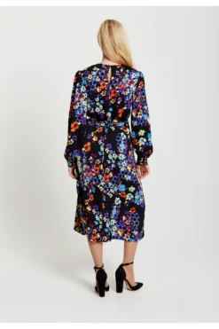 Liquorish Speckle Floral Print Midi Dress -Yumi Clothing Shop MmEqjfyh 12866