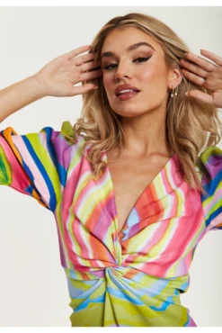 Liquorish Rainbow Knot Front Midi Dress -Yumi Clothing Shop N9Kz2Yo0 15633