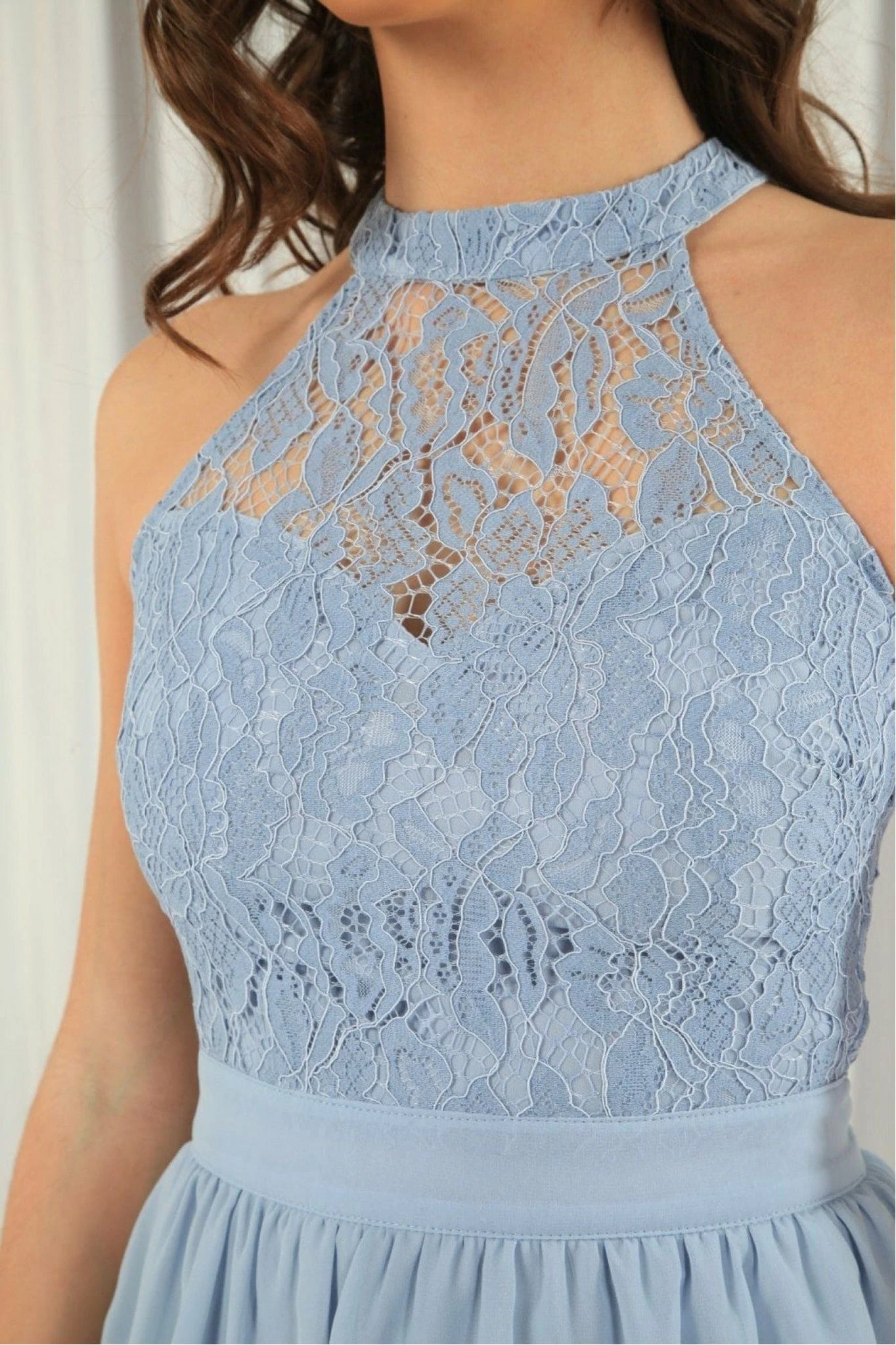 Double Second Light Blue Tiered Bridesmaid Dress 6 Double Second Light Blue Tiered Bridesmaid Dress - Image 6