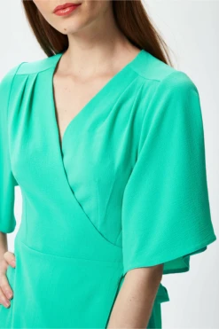 Liquorish Mint Green Midi Wrap Dress With Short Sleeves -Yumi Clothing Shop PS3iIE2R 8720