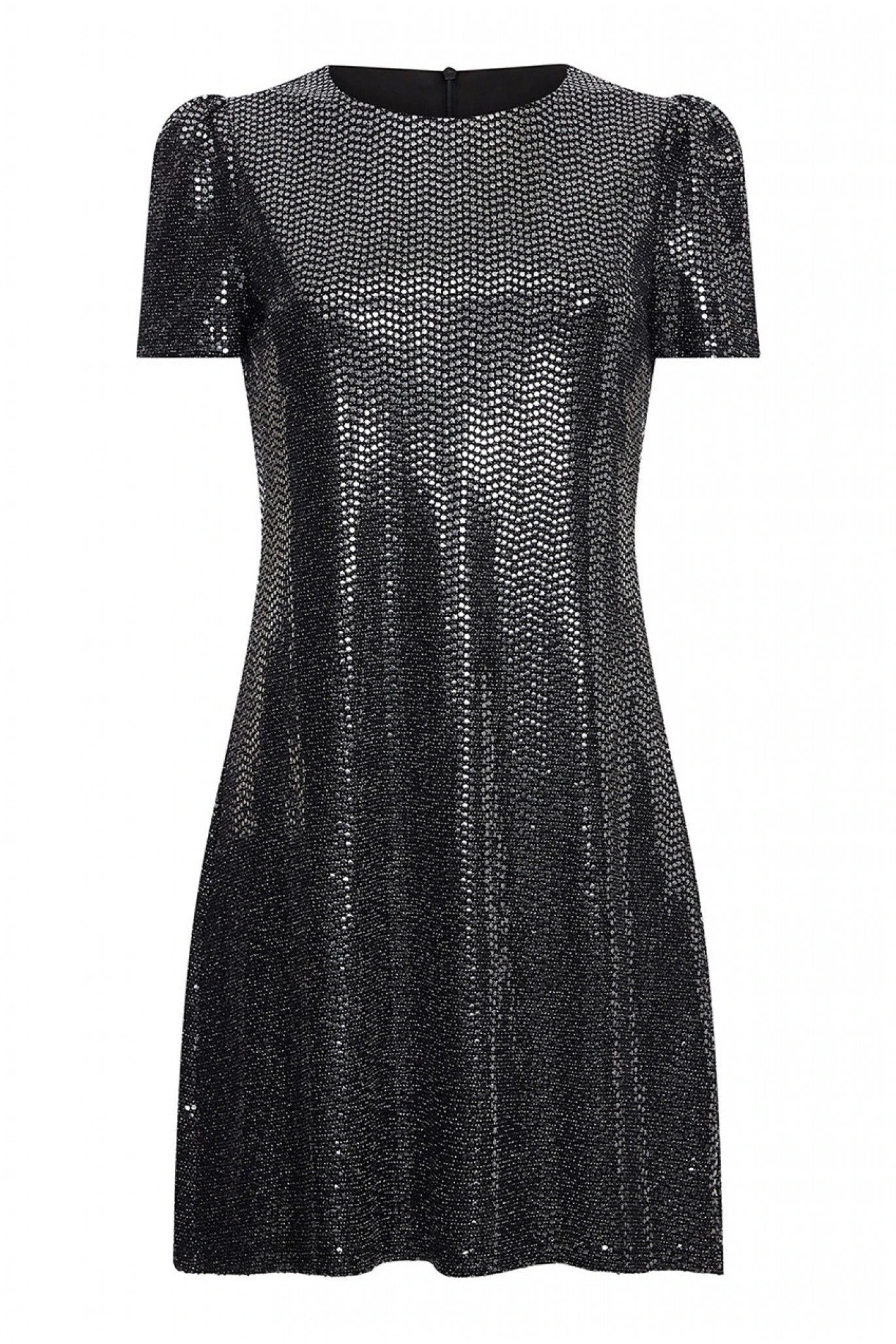 Mela London Silver Metallic Puff Sleeve Dress 4 Mela London Silver Metallic Puff Sleeve Dress - Image 4