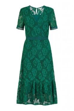 Yumi Green Lace Skater Midi Dress With Ruffle Hem 9 Yumi Green Lace Skater Midi Dress With Ruffle Hem -Yumi Clothing Shop Q7ipPQxS 13368