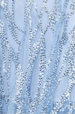 Goddiva Embroidered Mesh Tiered Midi Dress - Blue -Yumi Clothing Shop QCRmFzor 14673