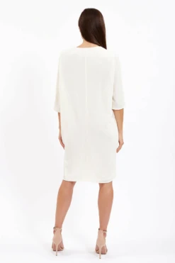 Liquorish Divine White Relaxed Fit Midi Dress With Pockets -Yumi Clothing Shop QHY6tKcL 8333