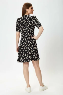 Liquorish Black Floral Mini Dress With Frill Details -Yumi Clothing Shop Qgpv0S4p 8388