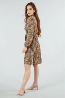 Double Second Mix Col Pleated Wrap Dress 8 Double Second Mix Col Pleated Wrap Dress -Yumi Clothing Shop QmTLBki9 11899