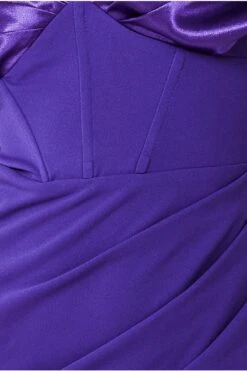 Goddiva Satin & Scuba Off The Shoulder Maxi Dress - Purple -Yumi Clothing Shop R5cXmLkl 13723