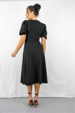 Signage Black Round Neck Mini Dress -Yumi Clothing Shop Rlil59ro 13756