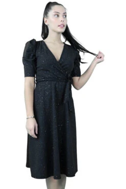 Signage Belted Wrap Skater Midi Dress -Yumi Clothing Shop SXSKmxWS 13741