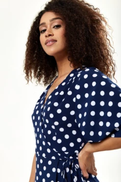 Liquorish Big Polka Dot Midi Wrap Dress -Yumi Clothing Shop SfqRNt7z 15404