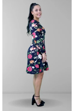 Signage Red Floral Print Skater Midi Dress -Yumi Clothing Shop TKuoKbsO 13766