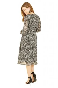 Yumi Black Leopard Long Sleeve Skater Dress -Yumi Clothing Shop TQuB0dvR 14805