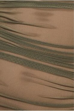 Goddiva Naked Ruched Bodycon Midi Dress - Khaki -Yumi Clothing Shop TSVwdswA 11479