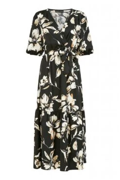 Mela London Black Floral Wrap Midi Dress 7 Mela London Black Floral Wrap Midi Dress -Yumi Clothing Shop TbwNLZfm 13932
