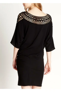 Liquorish Divine Grace Black Mini Dress With Crochet Insert -Yumi Clothing Shop TvuOfrY9 8287