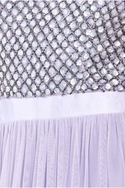 Goddiva Sequin Bodice Pleated Maxi Dress - Lavender -Yumi Clothing Shop UCFiTElX 3922