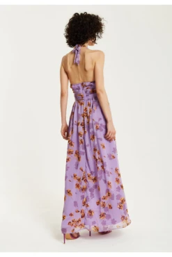 Liquorish Purple Floral Halter Neck Dress 10 Liquorish Purple Floral Halter Neck Dress -Yumi Clothing Shop UmMnDDgE 15637
