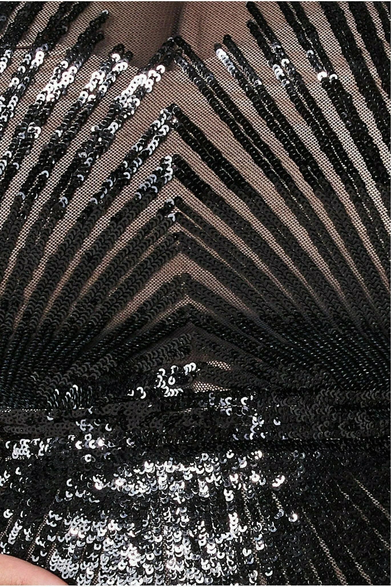 Goddiva Plus Shooting Star Sequin Maxi Dress - Black 4 Goddiva Plus Shooting Star Sequin Maxi Dress - Black - Image 4