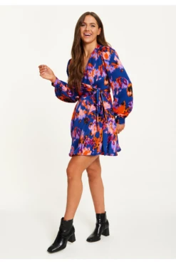 Liquorish Abstract Print Mini Wrap Dress -Yumi Clothing Shop WSlCwXnt 14960