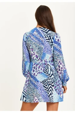 Liquorish Mixed Animal Print Mini Wrap Dress -Yumi Clothing Shop YxH9EHSt 14957
