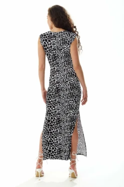 Liquorish Black White Giraffe Print Maxi Dress -Yumi Clothing Shop ZFF4KrZl 10067