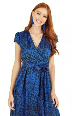Mela London Blue Animal Print Dip Hem Midi Wrap Dress 13 Mela London Blue Animal Print Dip Hem Midi Wrap Dress -Yumi Clothing Shop ZGlhGZtX 13278