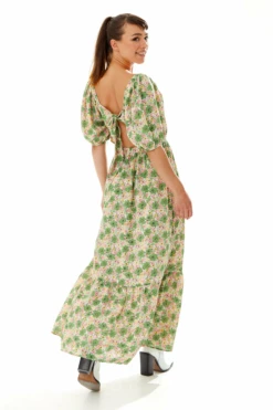 Liquorish Green Floral Maxi Dress With Cut Out Back -Yumi Clothing Shop a1QRR4Ti 10805