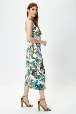 Liquorish Bird And Floral Print Midi Wrap Dress -Yumi Clothing Shop a8irLinZ 11717